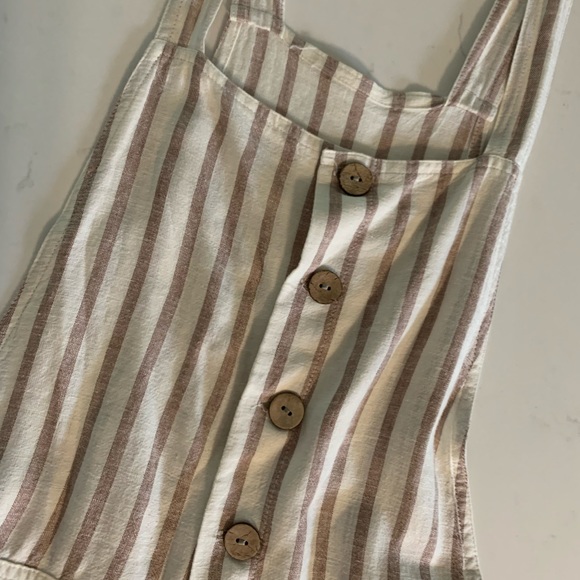 Striped Overall Dress - Picture 3 of 5